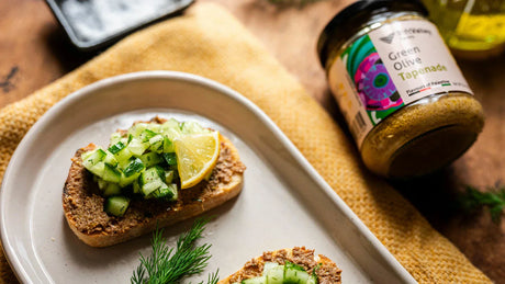 Mediterranean Cucumber & Olive Tapenade Toast