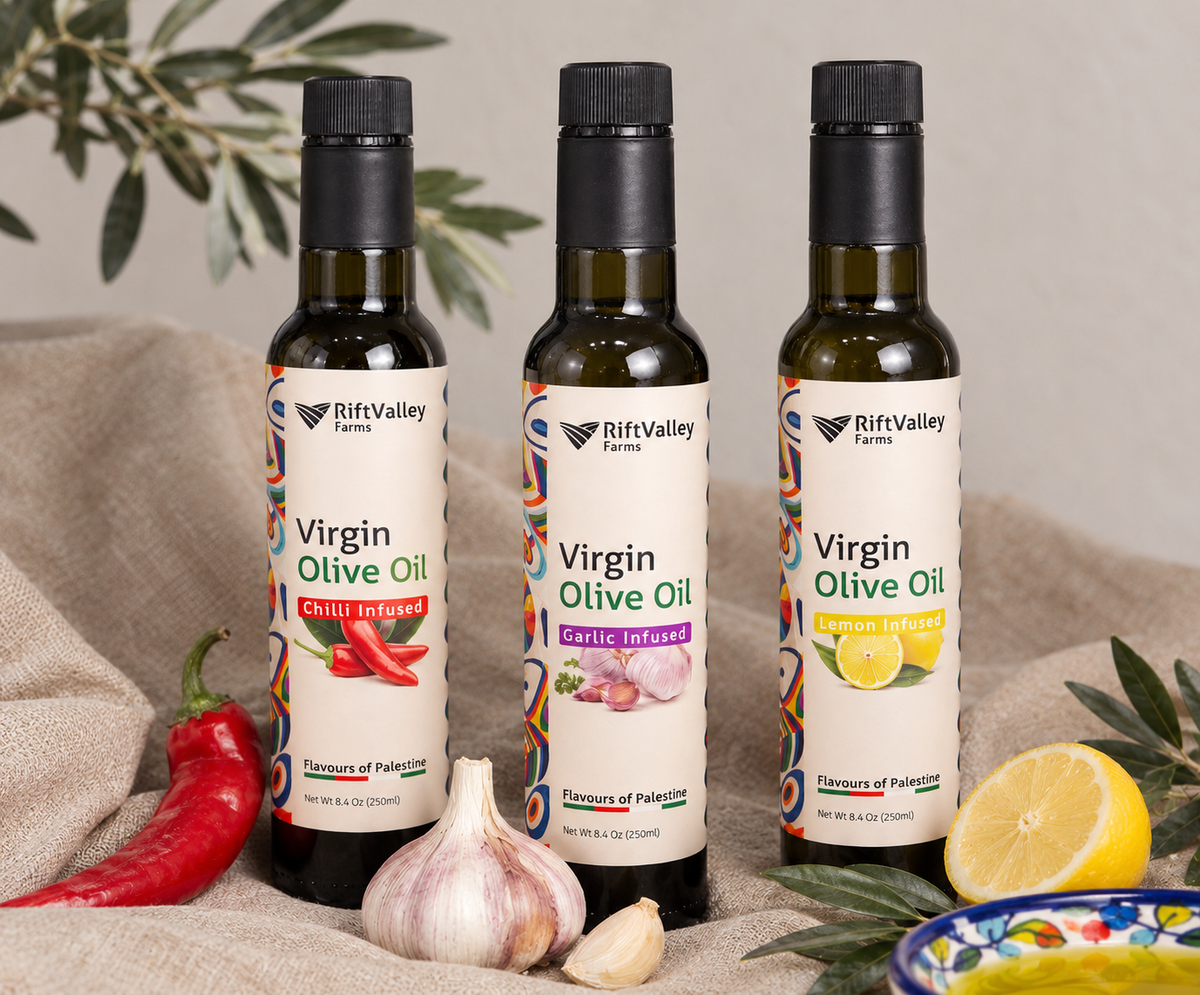 Infused Palestinian Olive Oil Bundle of Three 250ml Bottles